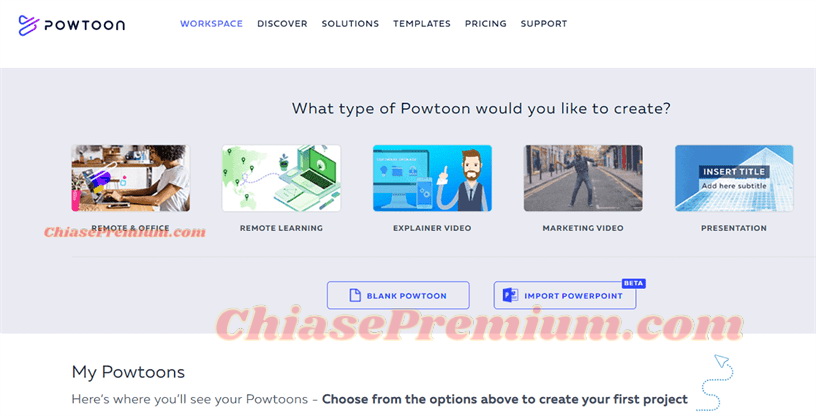 Powtoon là ứng dụng web dùng để tạo các video hoạt hình lôi cuốn.