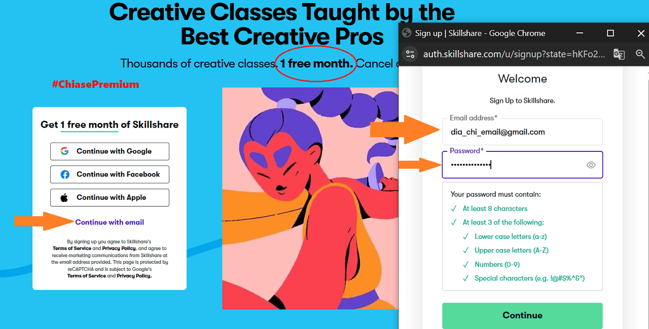 Cách đăng ký tài khoản Skillshare premium miễn phí