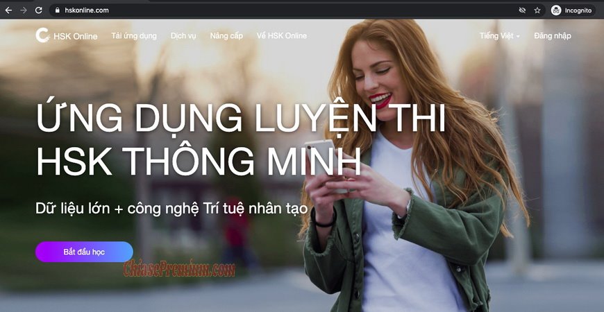 Bạn cũng có thể truy cập vào website HSKOnline để học tiếng Trung trên máy tính.