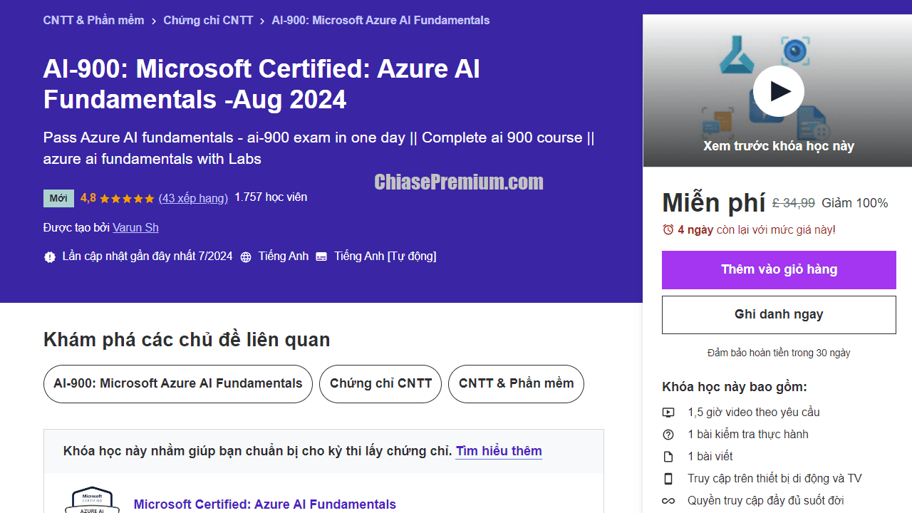 AI-900: Microsoft Certified: Azure AI Fundamentals