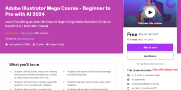 Adobe Illustrator Mega Course - Beginner to Pro with AI 2024