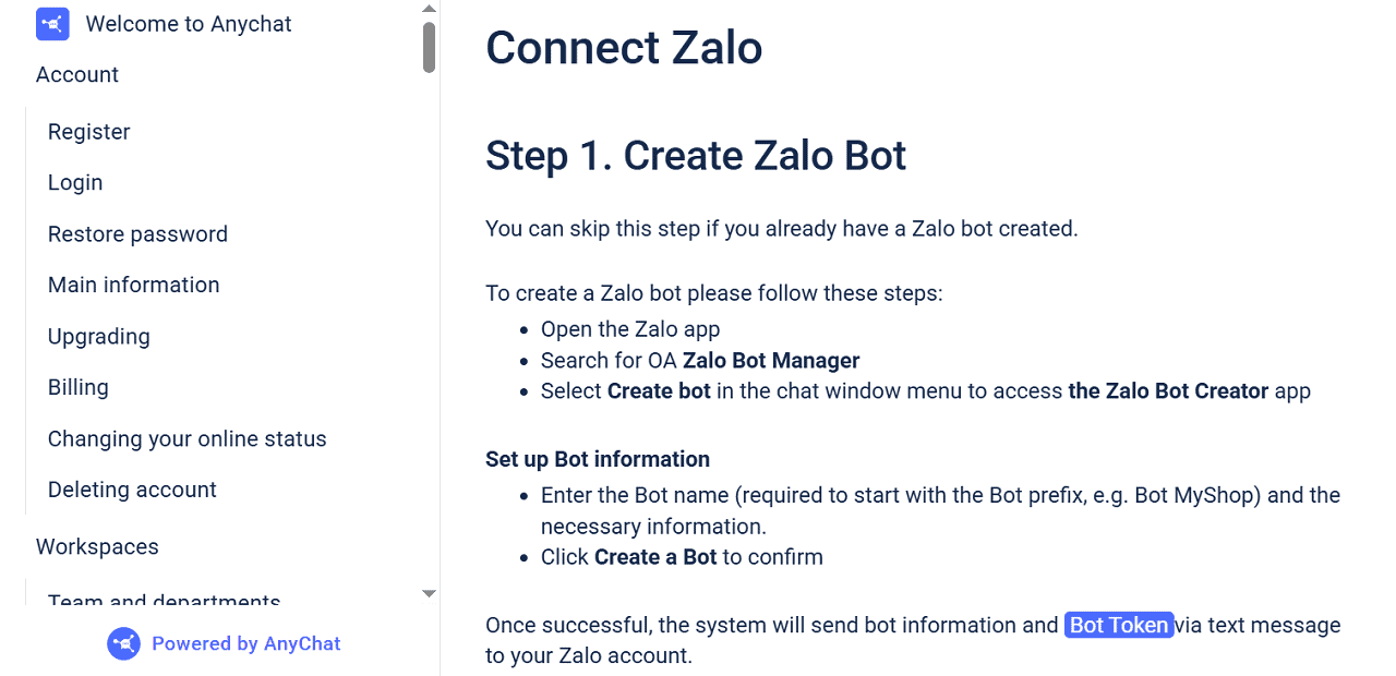 Connect Zalo 