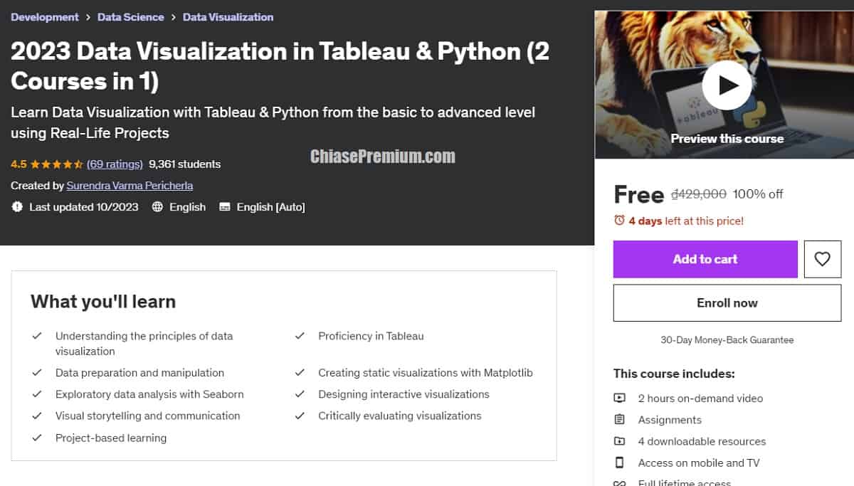 Data Visualization in Tableau & Python (2 Courses in 1)