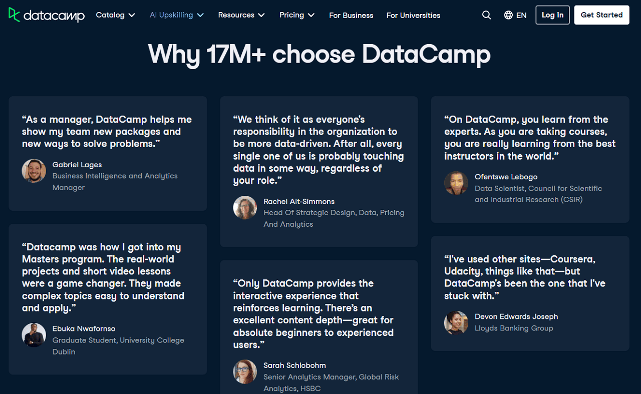 DataCamp được nhiều lựa chọn để nâng cao trình độ.