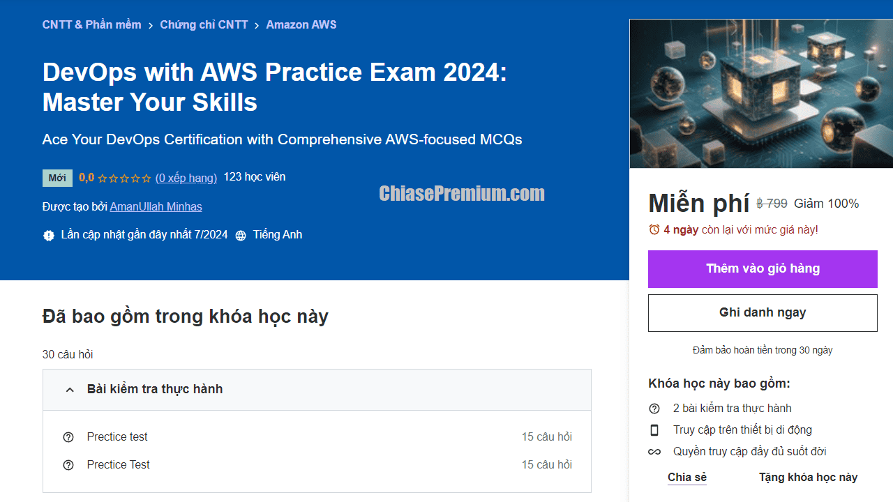 Khóa học Luyện thi AWS Certified DevOps Enigneer – Professional