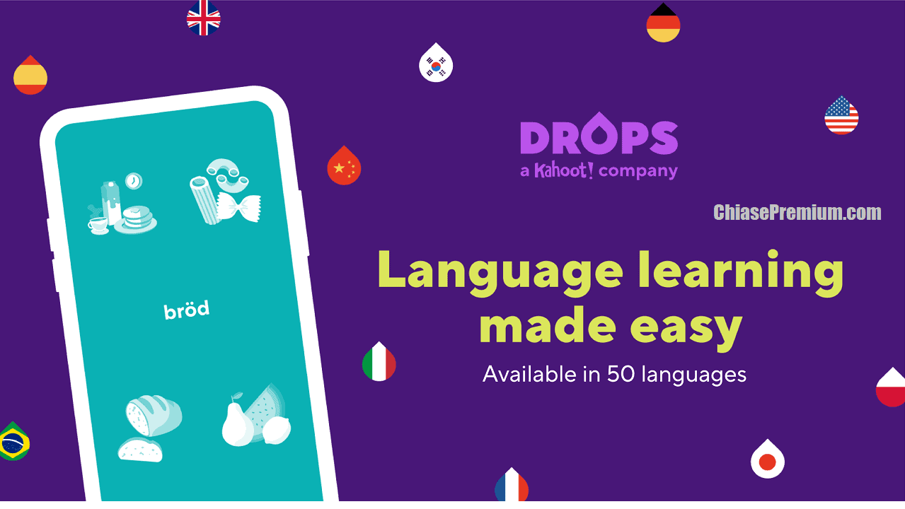 Ứng dụng Drops Languages: học 41 ngoại ngữ bằng hình ảnh