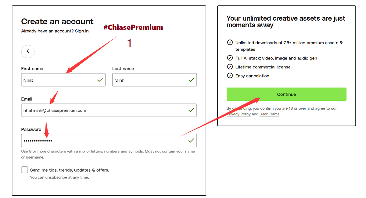 Nhập tên và địa chỉ email..