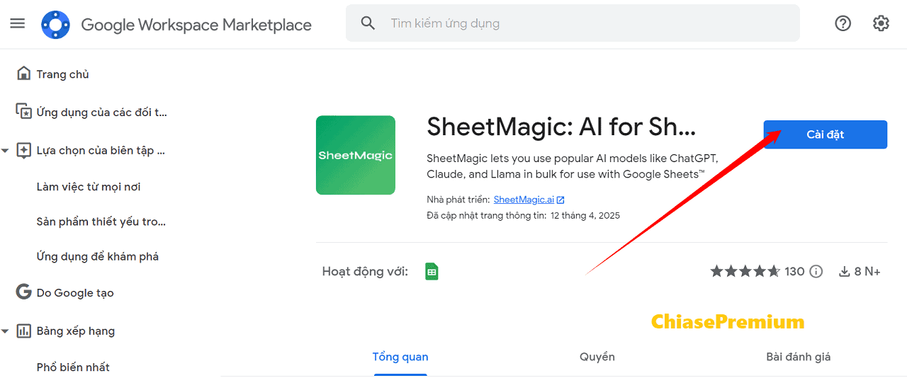 Cài SheetMagic