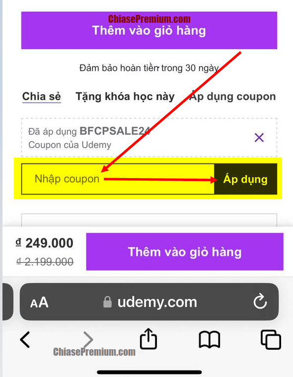 Hướng dẫn đăng ký khóa học Udemy trên mobile. 