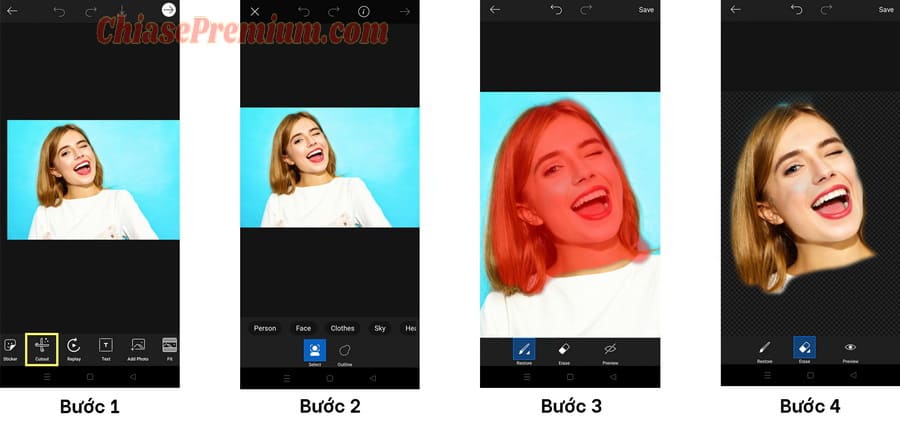 Các bước xử lý ảnh có khuôn mặt với picsart