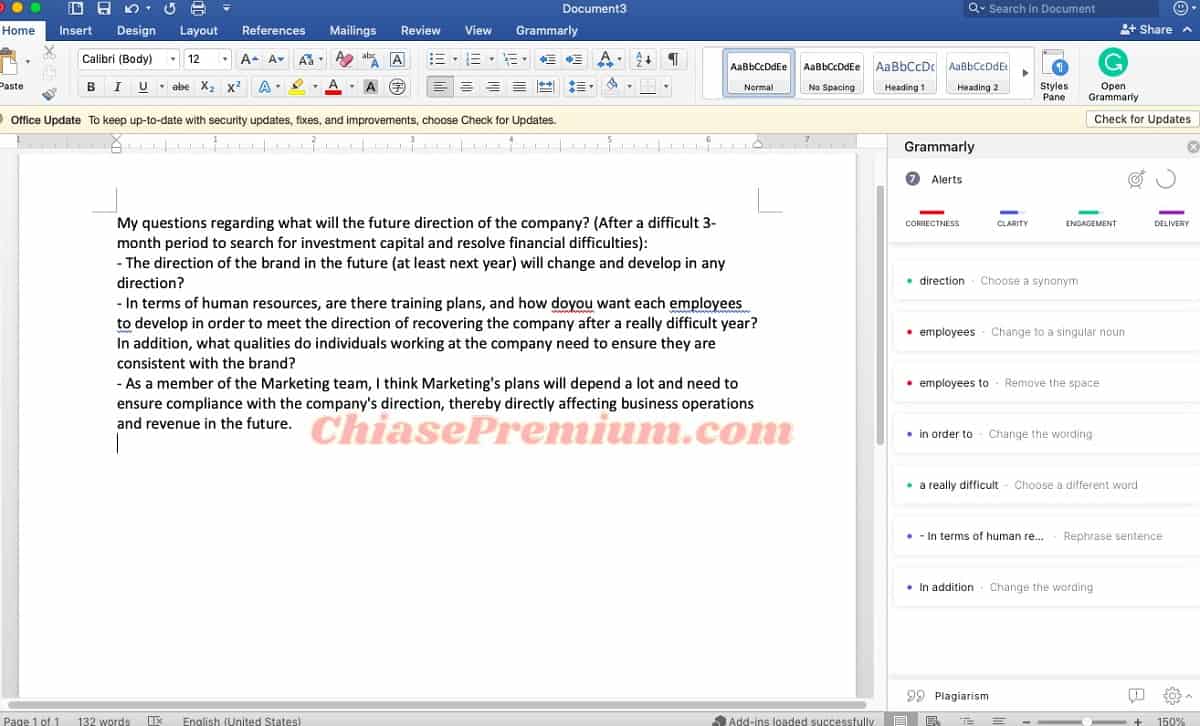 Cách dùng Grammarly trên Microsoft Word trên máy Mac & Windows (tiếp theo)