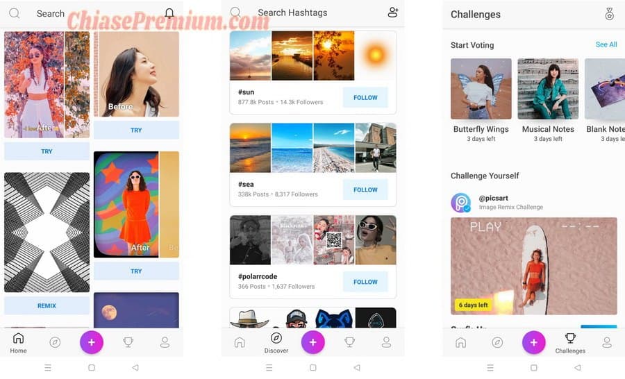 picsart như một Pinterest thu nhỏ 