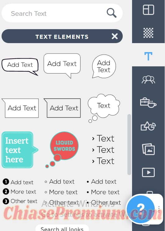 Text Elements (các tiêu đề phụ) ở Powtoon