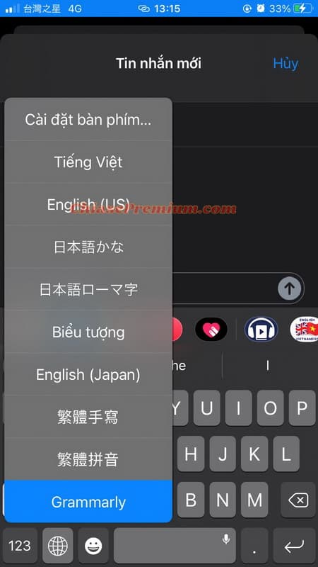 Gỡ Grammarly Keyboard cho iOS