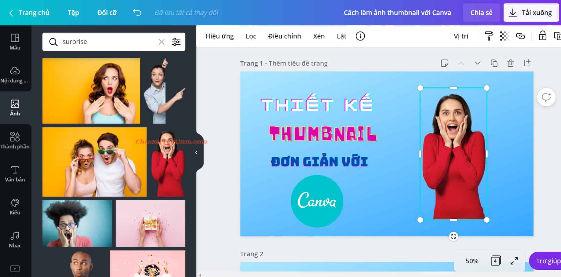 Cách làm ảnh thumbnail với Canva (tiếp theo)