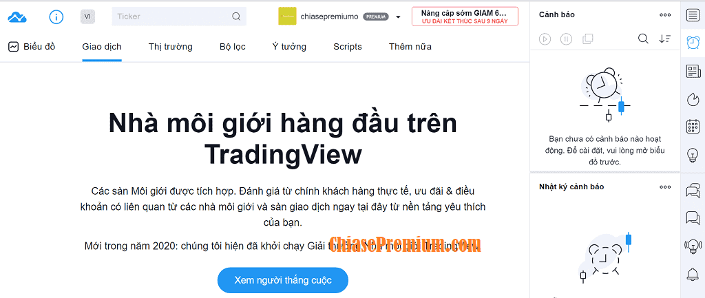 Danh sách giao dịch uy tín trên TradingView