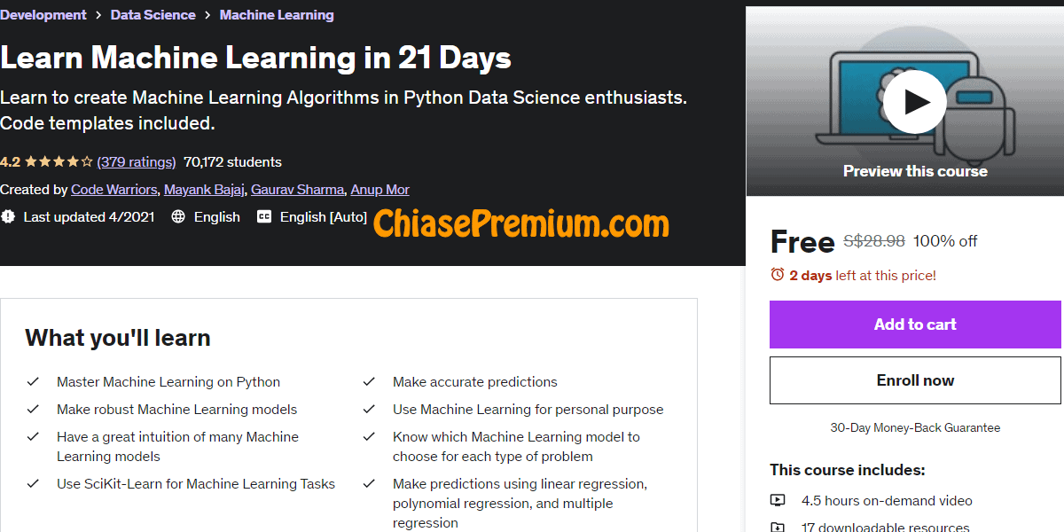 Learn Machine Learning in 21 Days