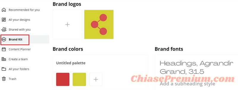 Bộ nhận diện thương hiệu tại Canva Pro 