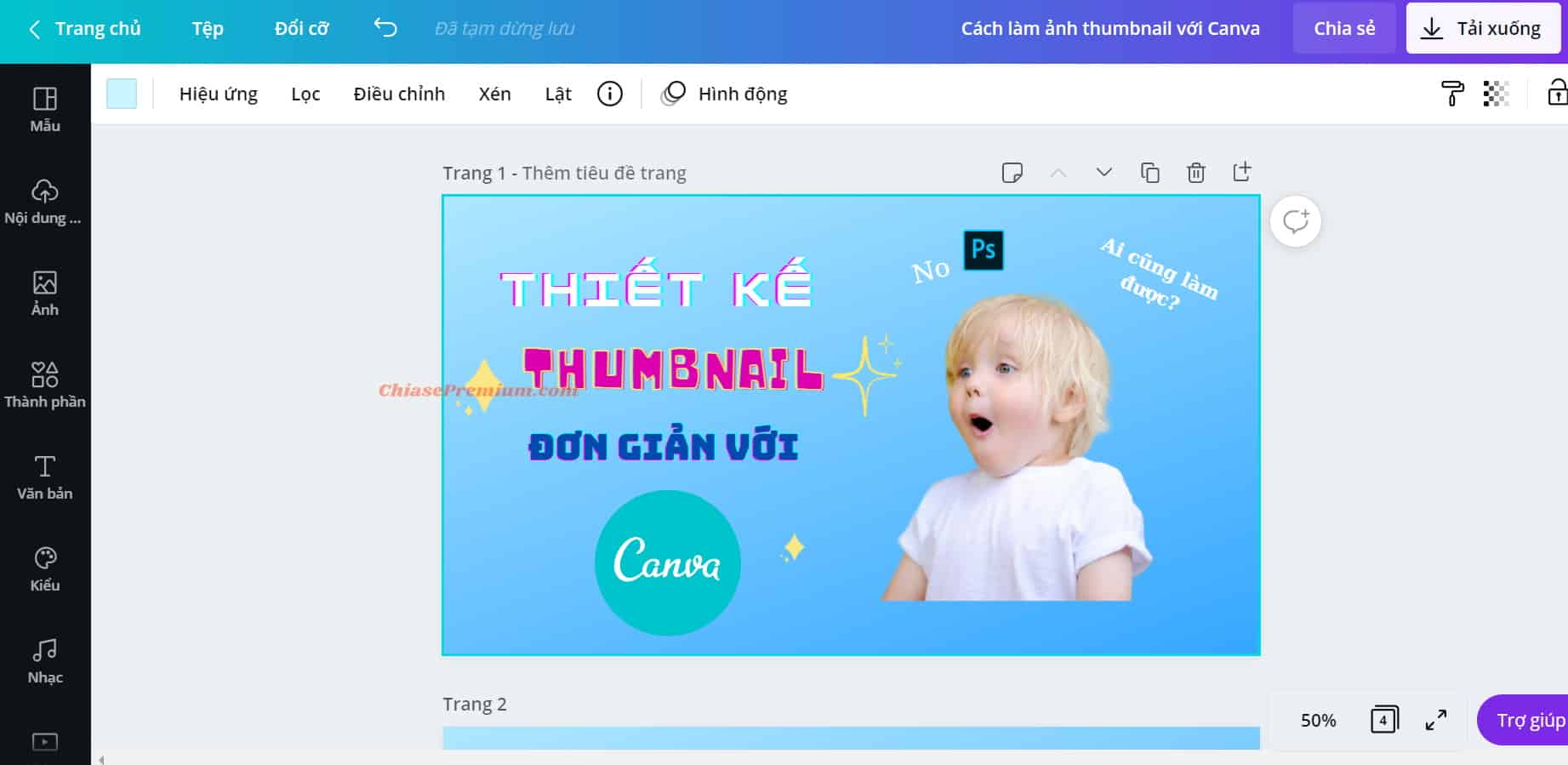 Cách làm ảnh thumbnail với Canva (tiếp theo)