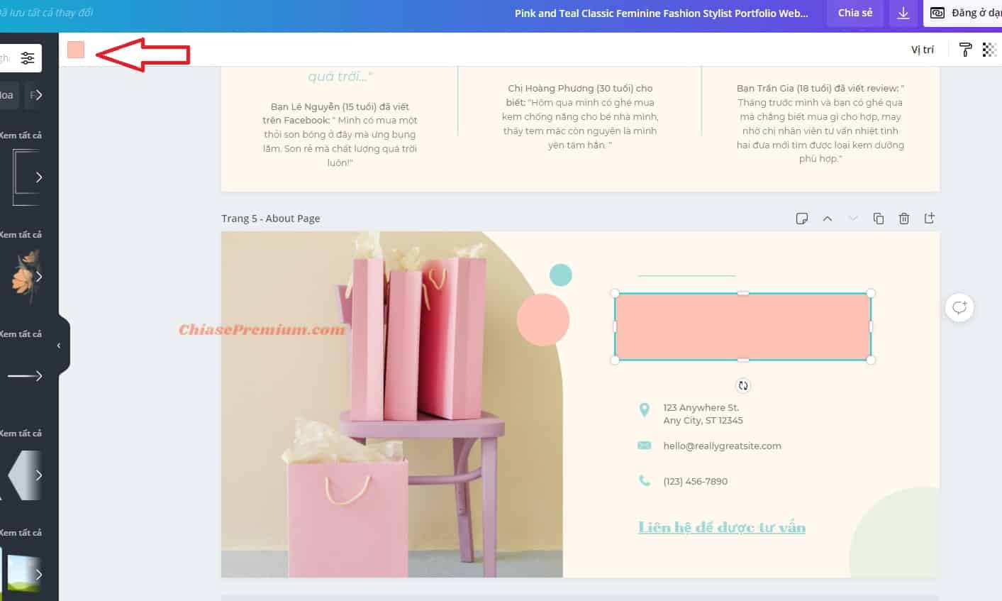 Cách tạo Landing Page cho website với Canva (tiếp theo)