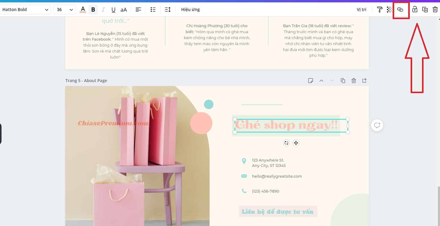 Cách tạo Landing Page cho website với Canva (tiếp theo)