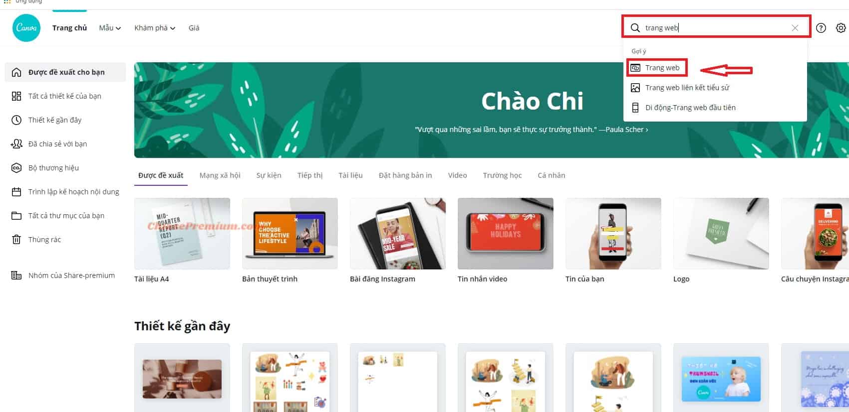 Cách tạo Landing Page cho website với Canva (tiếp theo)