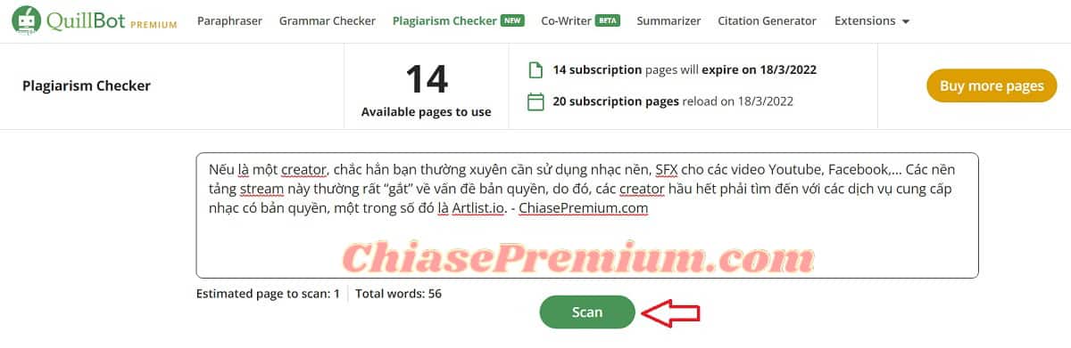 Hướng dẫn sử dụng QuillBot - Plagiarism Checker (tiếp theo)