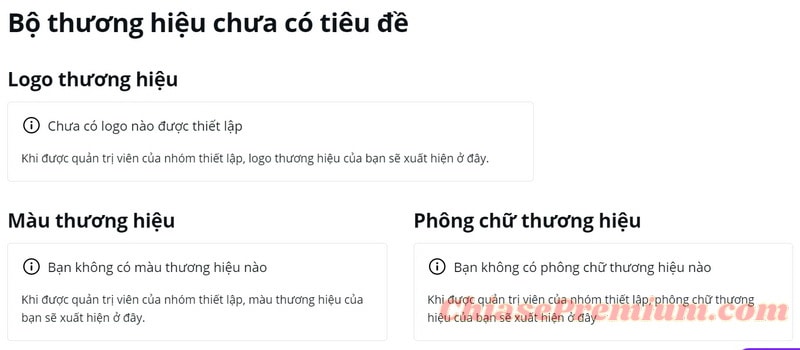 Quản trị viên mới là người có thể sử dụng Brand Kit