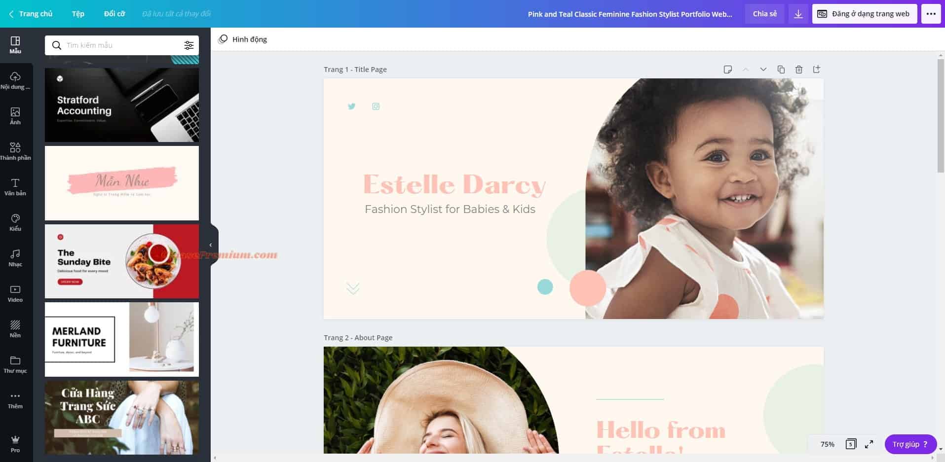 Cách tạo Landing Page cho website với Canva (tiếp theo)