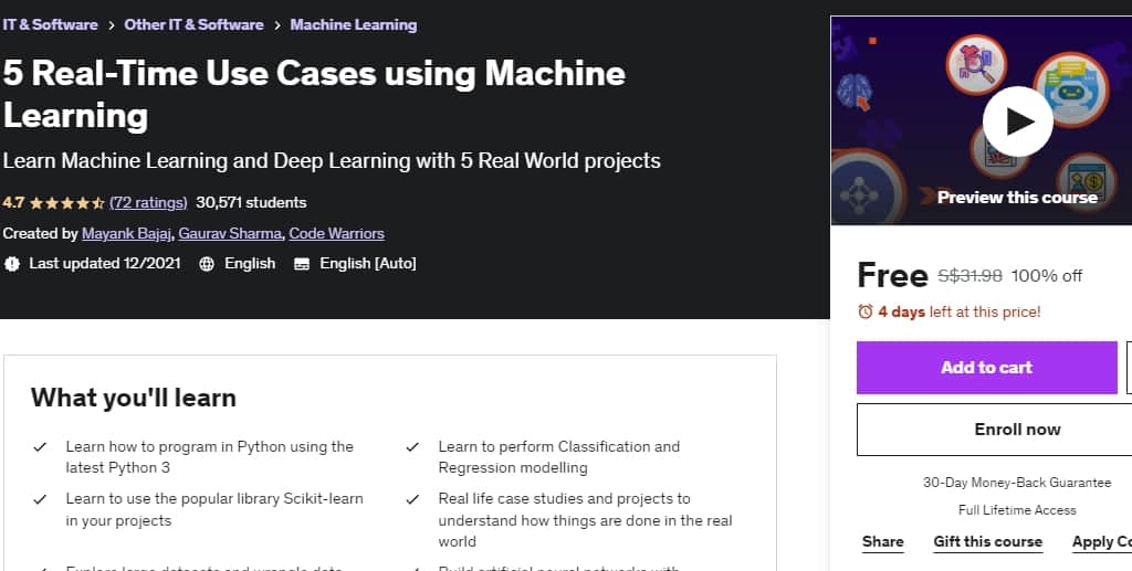 5 Real-Time Use Cases using Machine Learning