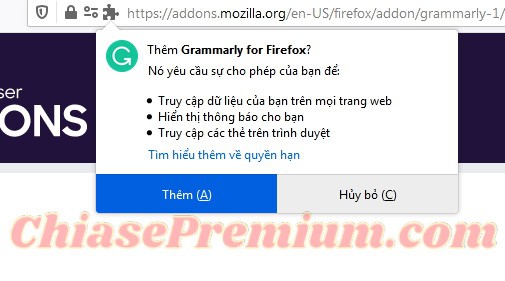 Cài đặt tiện ích mở rộng Grammarly trên trình duyệt Firefox