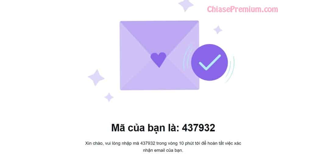 Bạn cần mở email để lấy mã xác minh