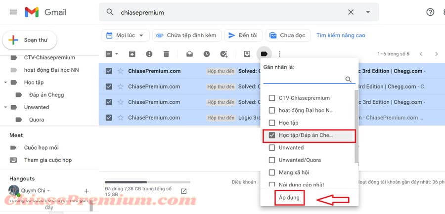 Chọn tên nhãn dán phù hợp với nội dung email