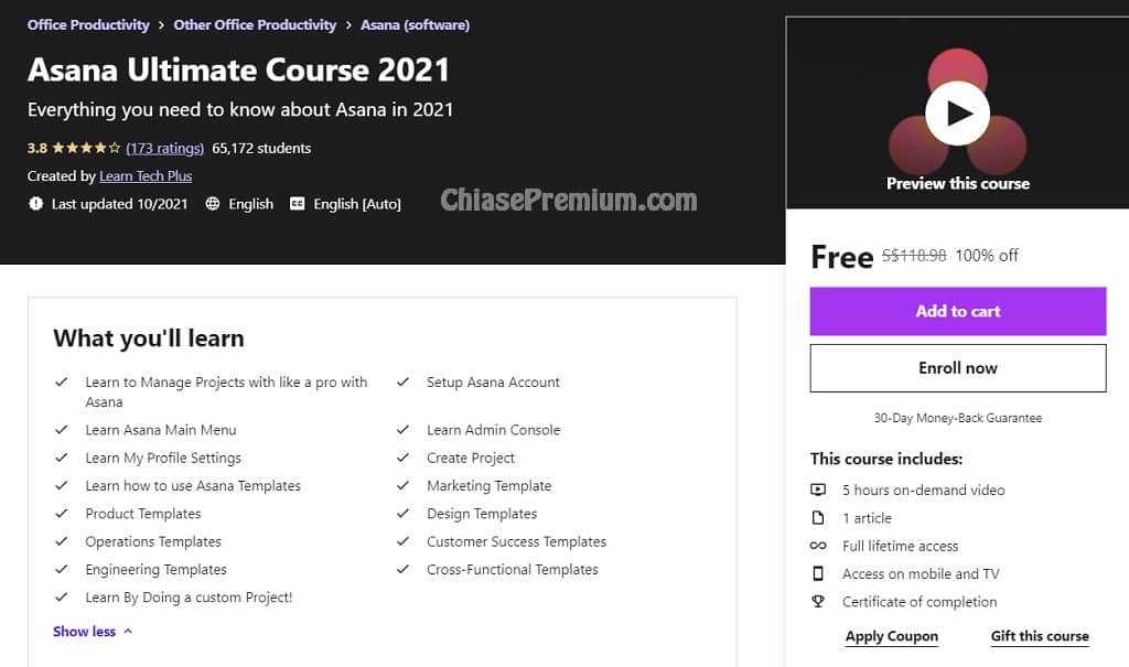 Asana Ultimate Course-Udemy