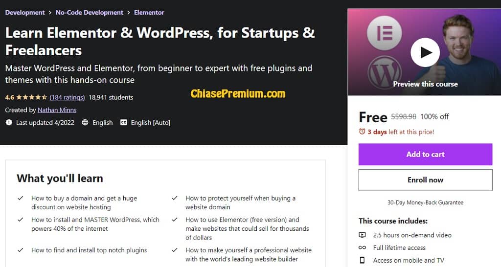 Learn Elementor & WordPress, for Startups & Freelancers | Free