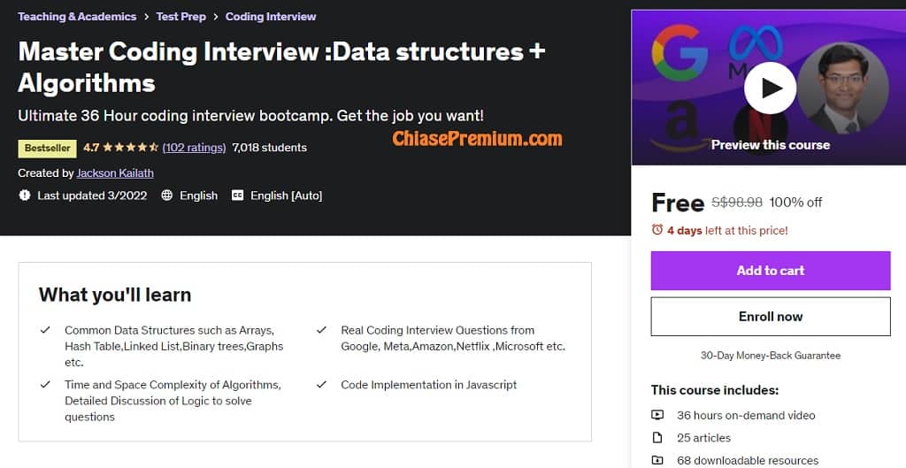 Master Coding Interview :Data structures + Algorithms