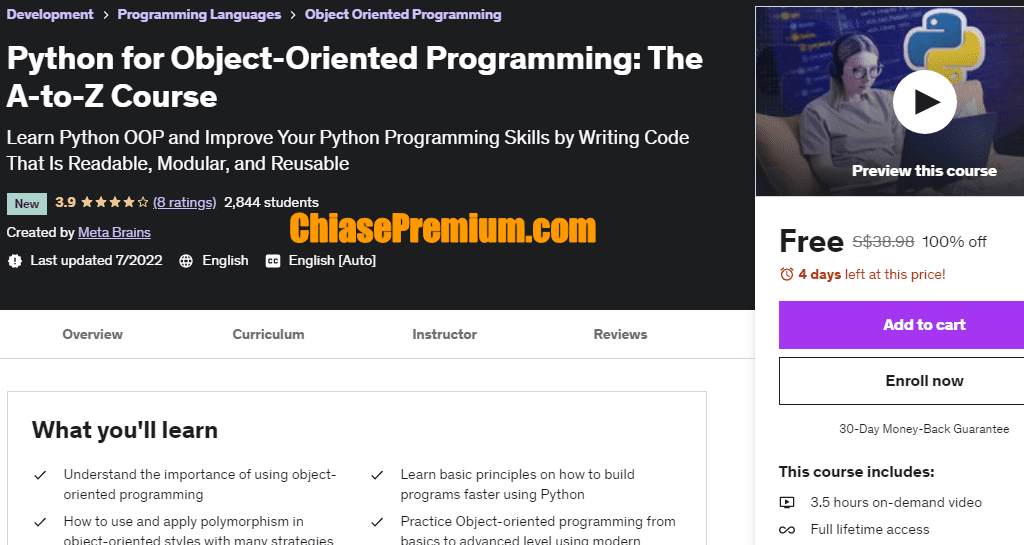 Udemy Python for Object-Oriented Programming: The A-to-Z Course