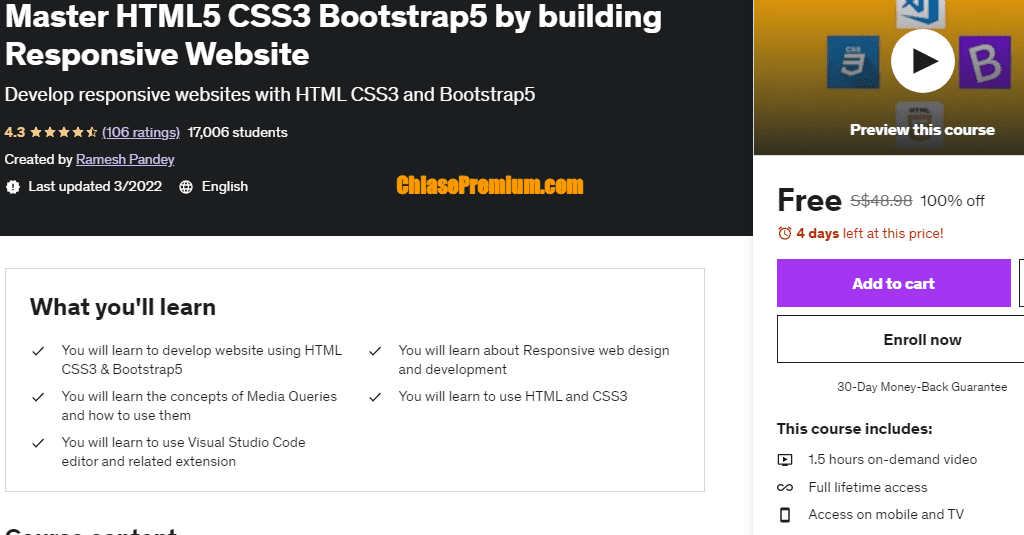 Master HTML5 CSS3 Bootstrap5 by building Responsive Website