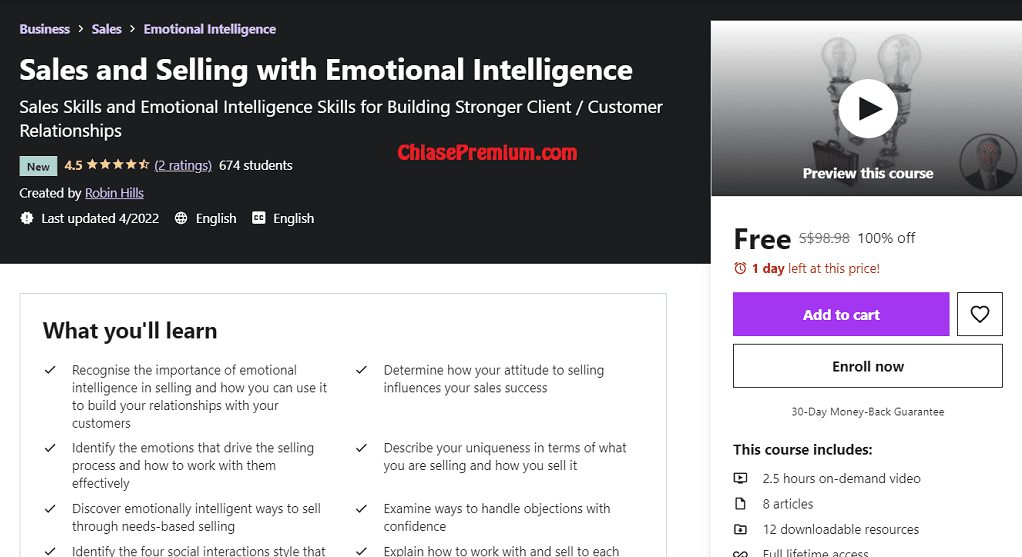 Udemy | Sales and Selling with Emotional Intelligence | Free