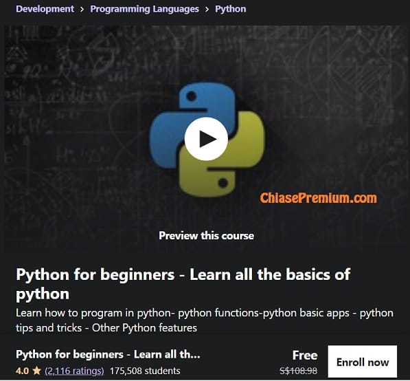 Python for beginners - Learn all the basics of python