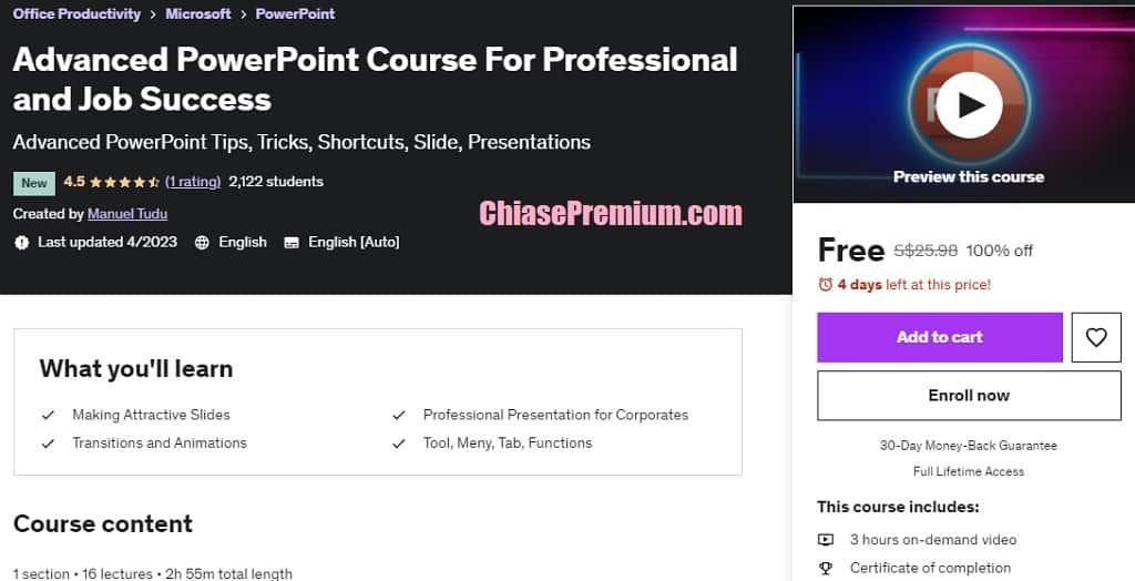 Advanced PowerPoint Course For Professional and Job Success