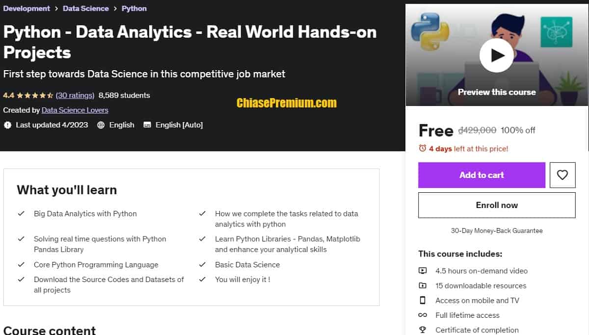 Python - Data Analytics - Real World Hands-on Projects