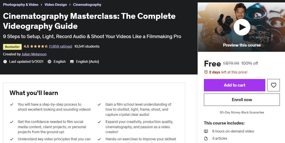 Cinematography Masterclass: The Complete Videography Guide