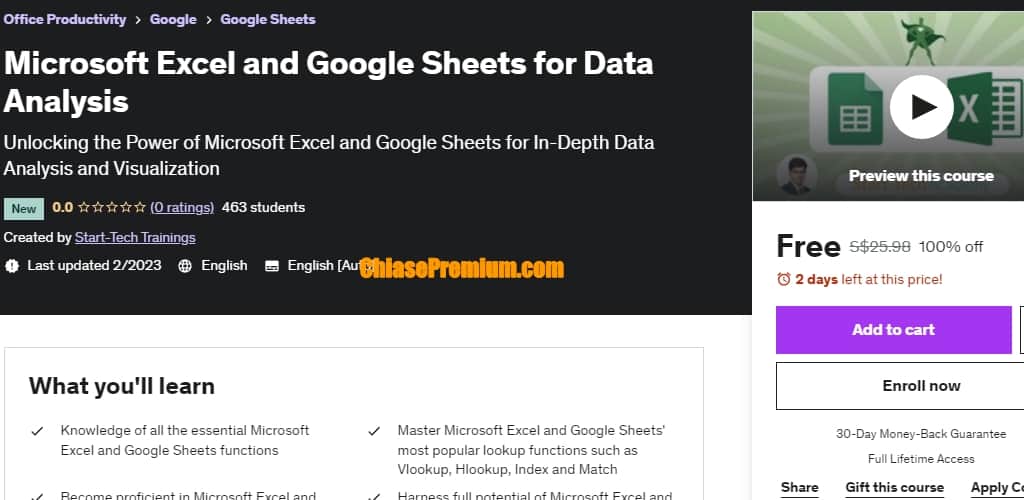 Microsoft Excel and Google Sheets for Data Analysis