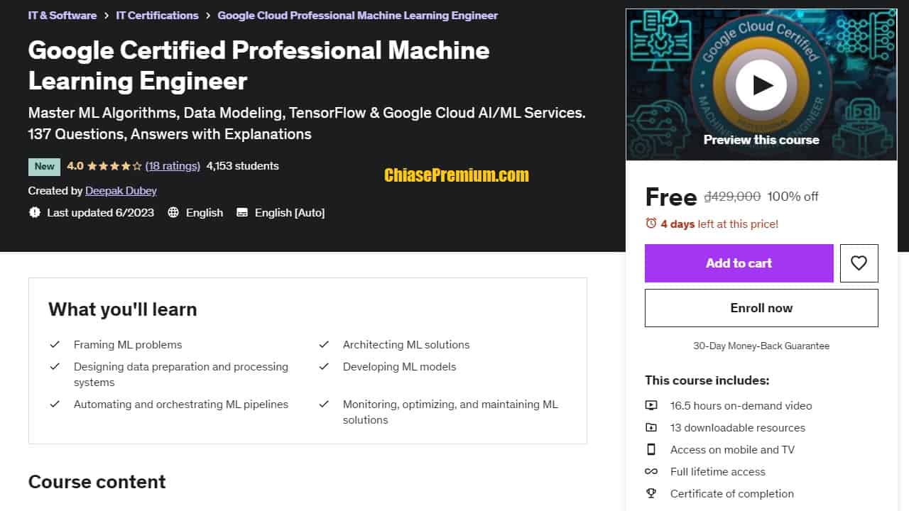 Google Certified Professional Machine Learning Engineer