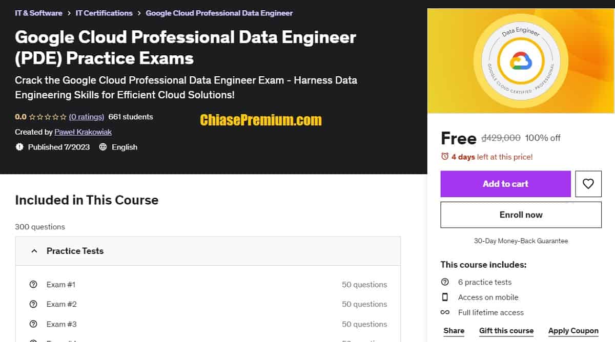 Google Cloud Professional Data Engineer (PDE) Practice Exams