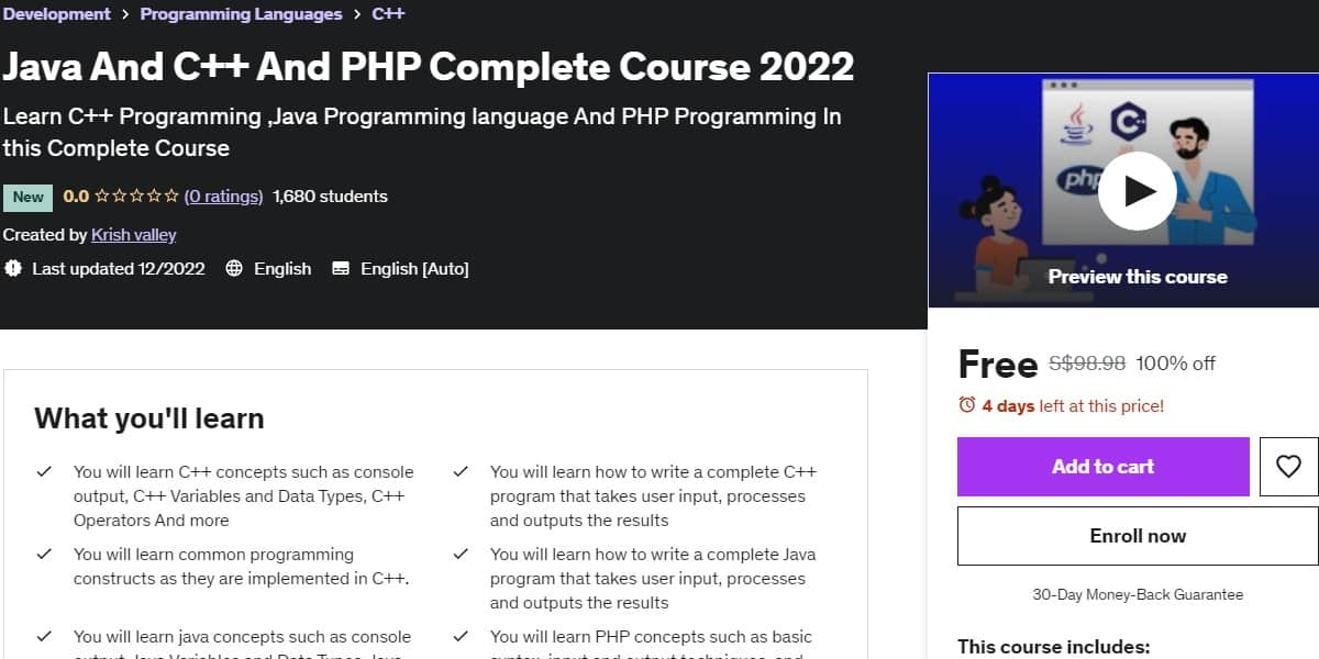 Java And C++ And PHP Complete Course 2023