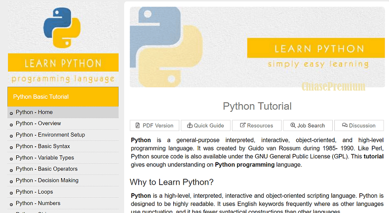 khoa-hoc-lap-trinh-python-mien-phi-tren-tutorialspoint