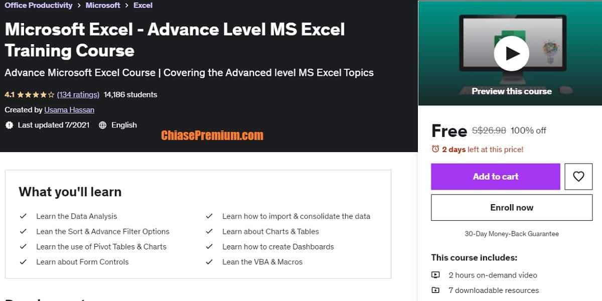 Microsoft Excel - Advance Level MS Excel Training Course