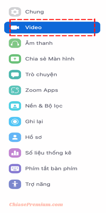 Chọn mục "Video"